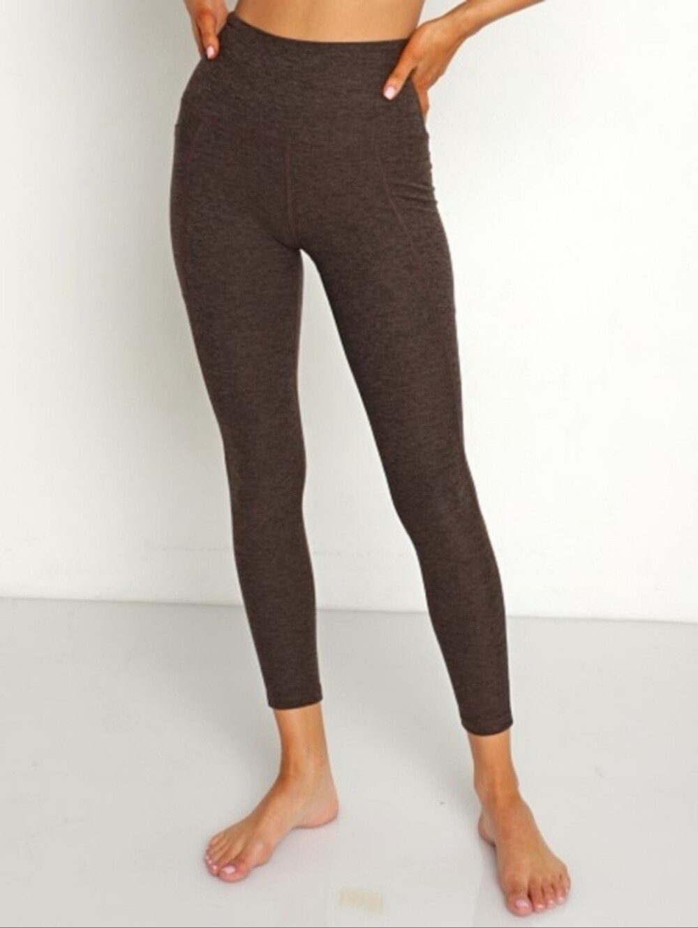 Beyond Yoga Spacedye Capri Leggings Heather Brown Small